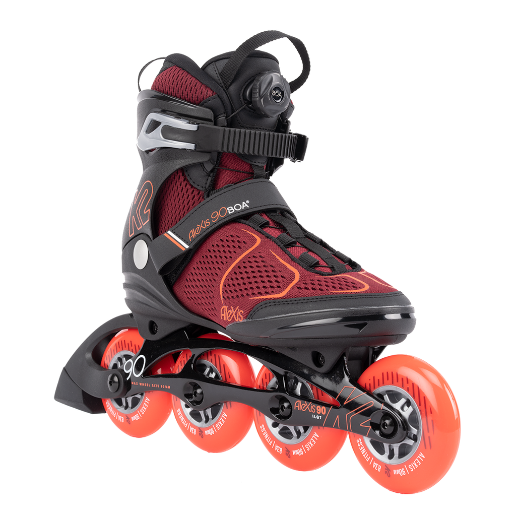 A view of the K2 Alexis 90 Boa inline skate.